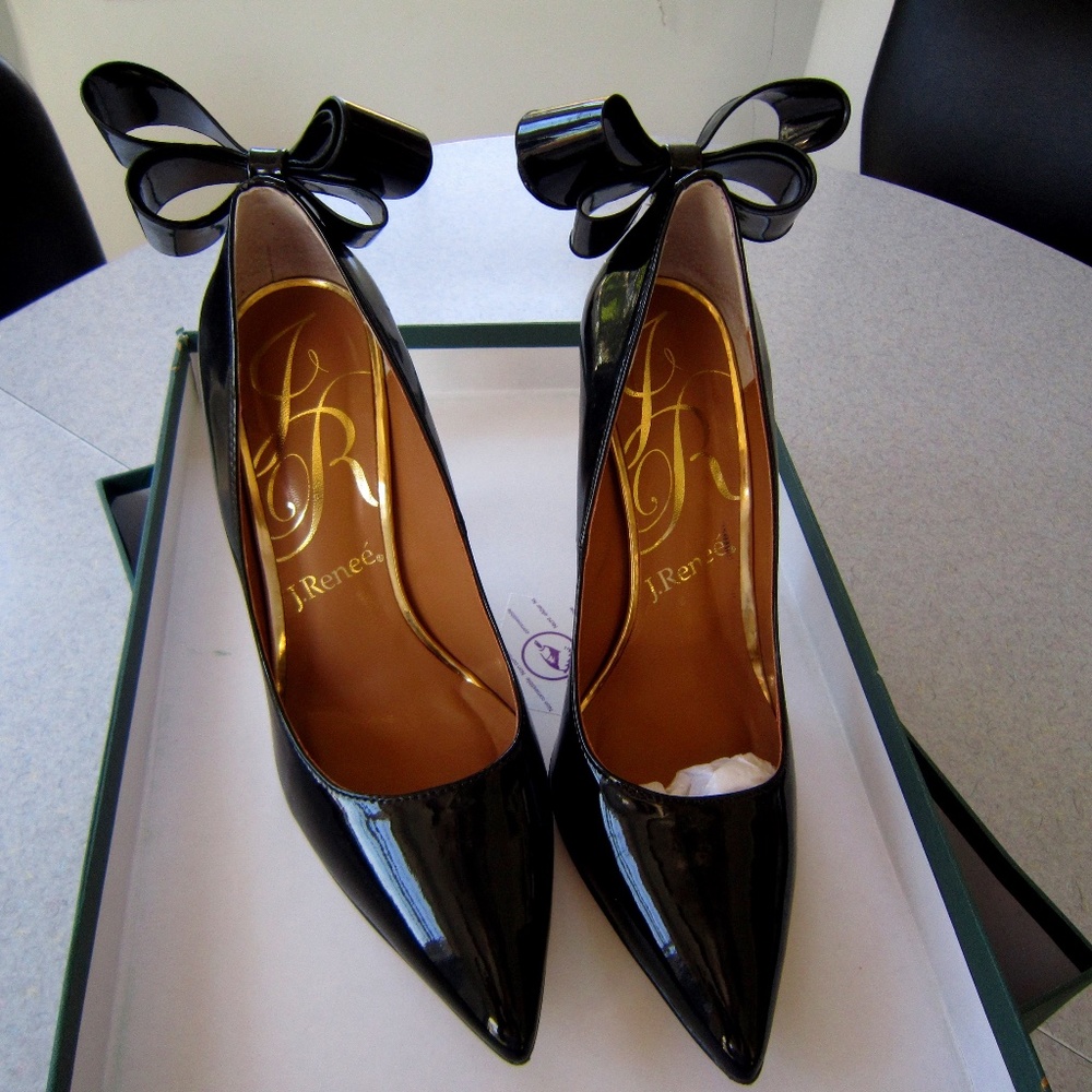 J. Renee Kete Patent Leather Black Pumps 6.5